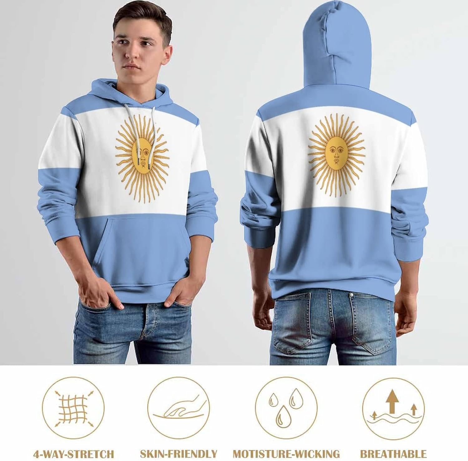 Fattyeery Womens Long Sleeve Belize Flag 3D Horror Print Hoodie Spring And Autumn for Mens Tops