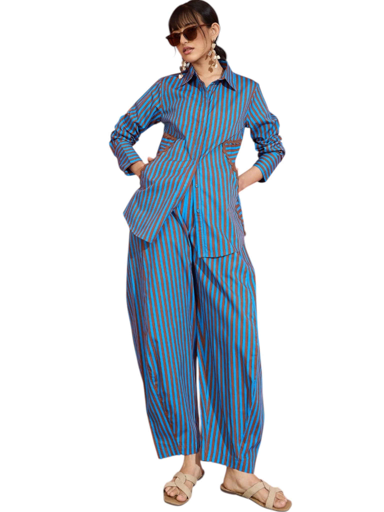 pink paprika by sassafras Women's Stripe Shirt with Balloon Pants-picture-14