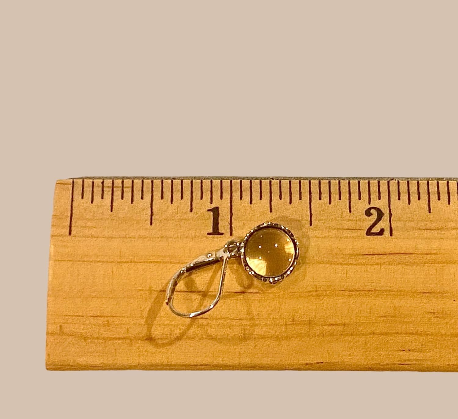 Bottled Up Designs Handmade Vintage White Leverback Botanicals Earrings, Sterling Silver, Eco Friendly, Made in USA, Birthday Gifts, Mothers Day, Women, Anniversary (Black Depression Glass)
