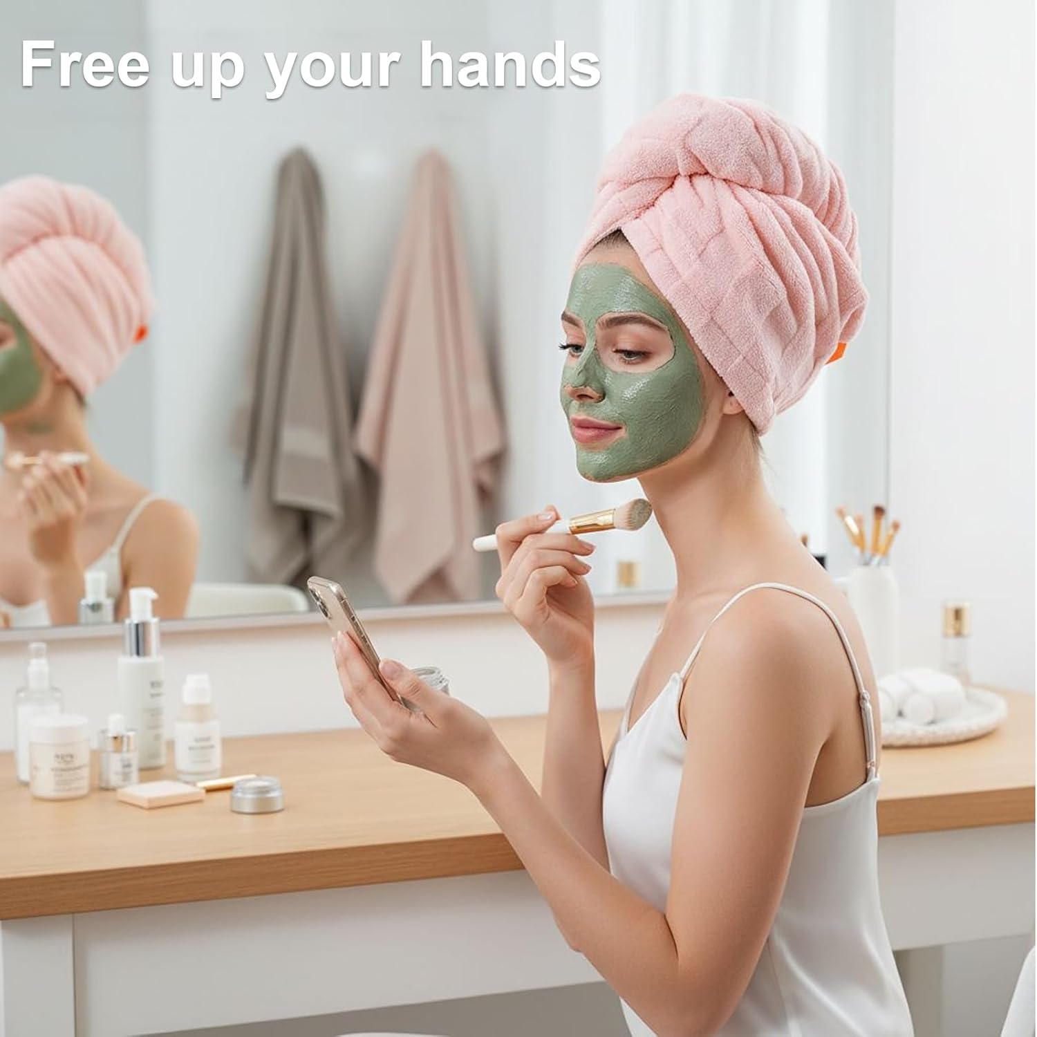 5Pcs Soft Microfiber Hair Drying Towel for Women Girls, Super Absorbent Quick Dry Towel for Curly Long Thick Hair Turban for Wet Hair (Style A)