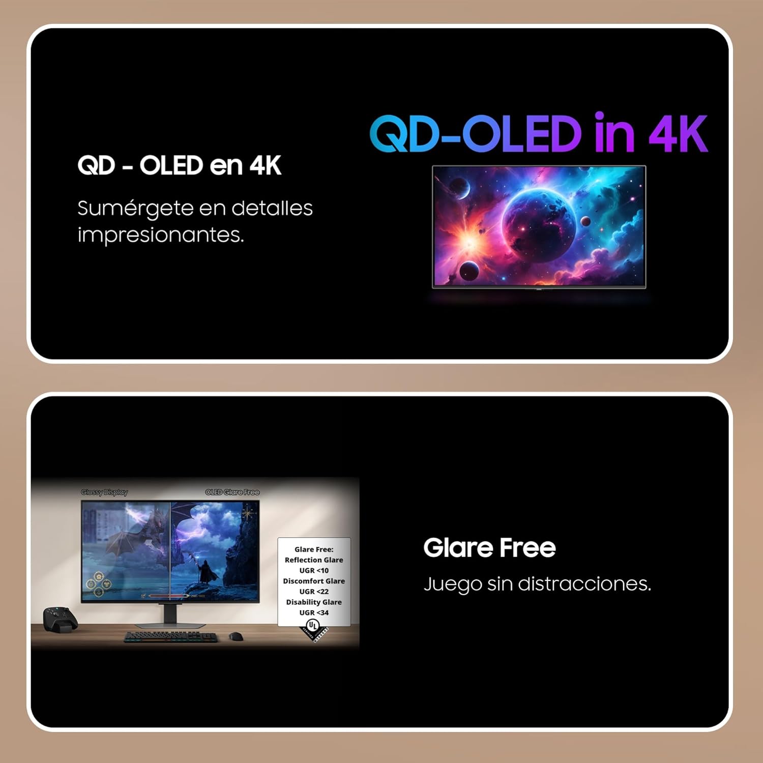 Samsung LS27FG816SUXEN, Monitor Gaming Odyssey OLED G8 G81SF de 27″ 4K (3840 x 2160, 16:9, 240Hz, 0.03ms(GTG), 4K, FreeSync Premium Pro, Glare Free, Burn-in Safeguard, VESA DisplayHDR TrueBlack 400 3