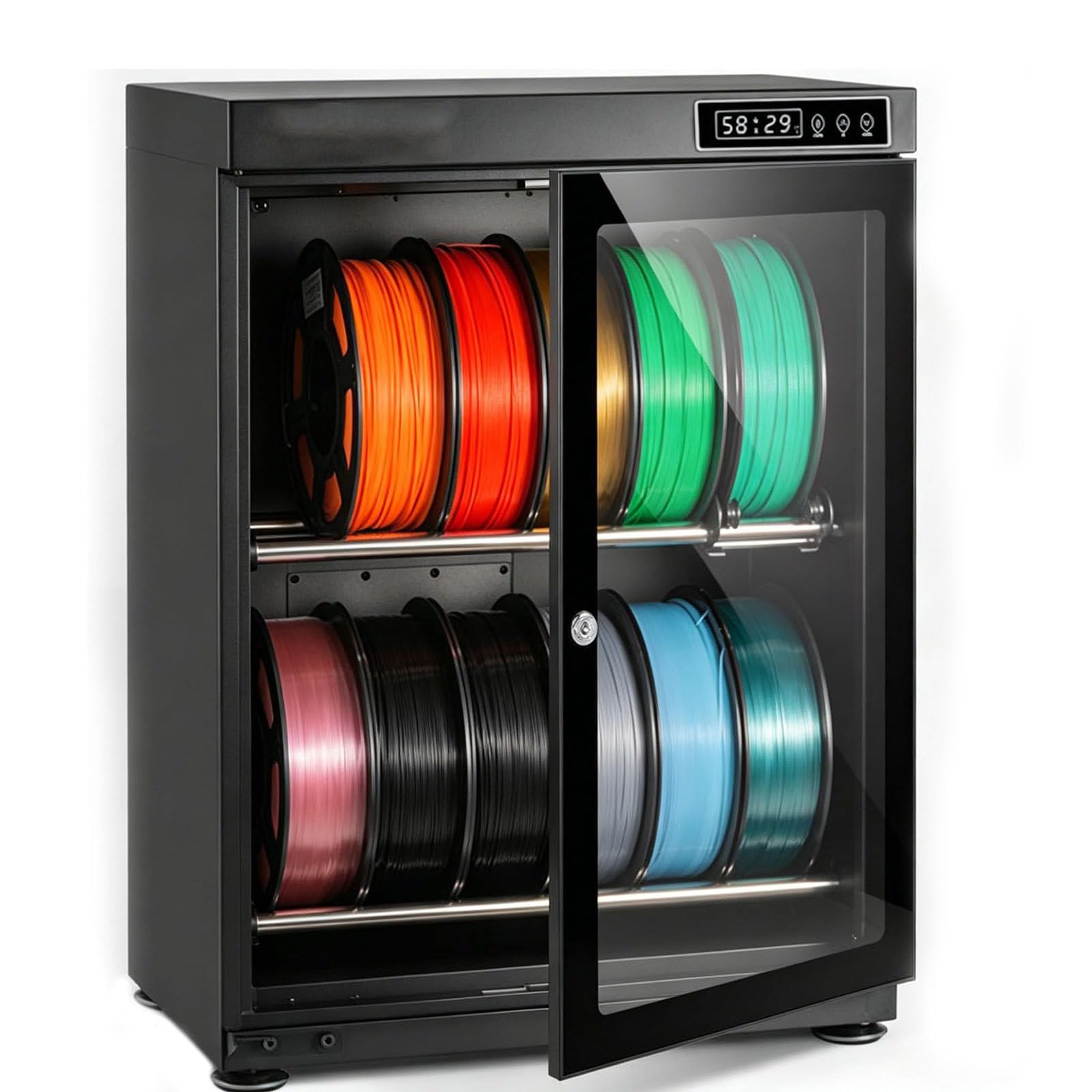 LSBHPPD 3D Filament Dehumidification,Filament Dryer Box,Anti Moisture Filament Storage Box,Anti-Moisture Storage for 10-12 Rolls of 1kg,Humidity Control Rh15%-Rh60% 70L