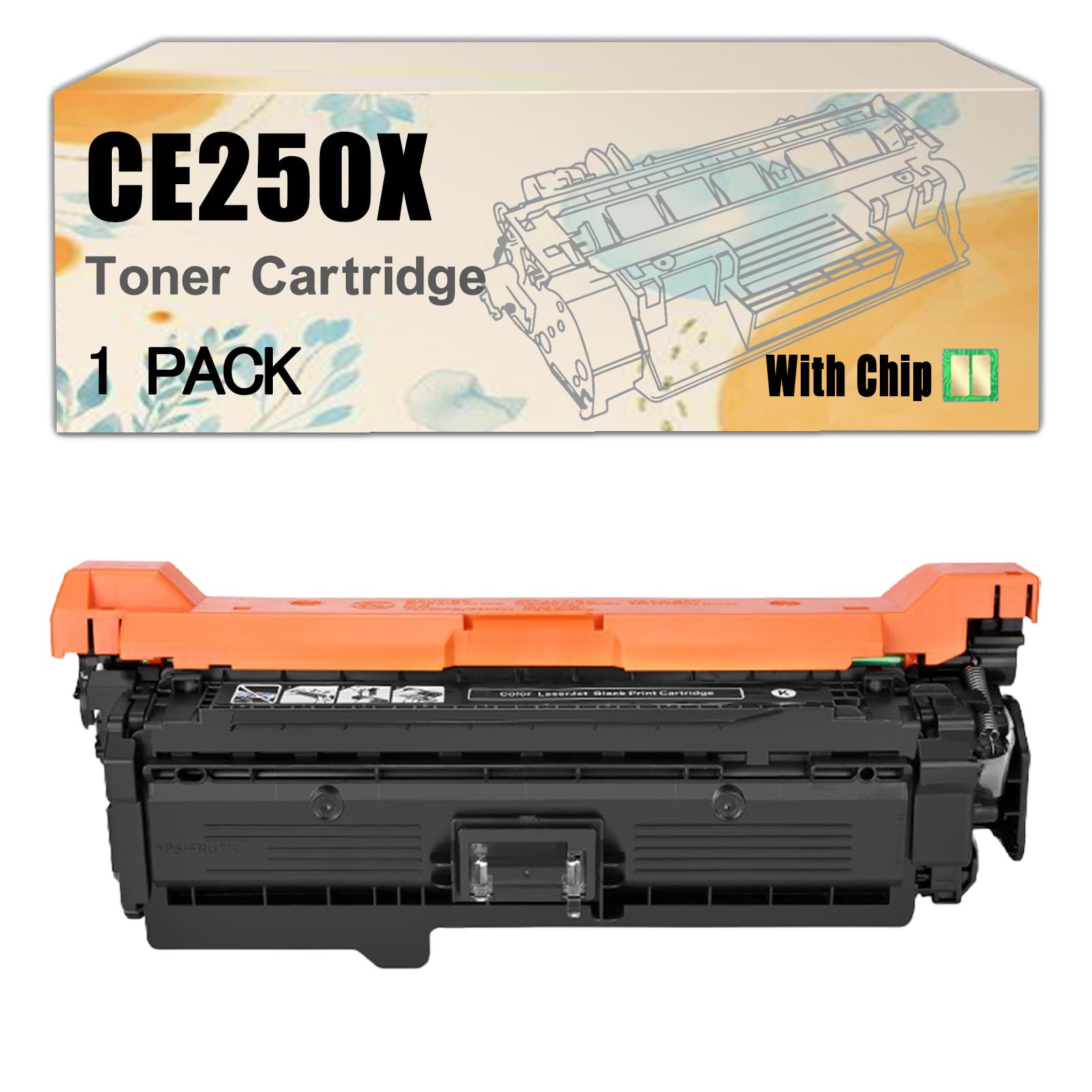 CE250X Toner Cartridge Compatible Replacement for HP Enterprise 500 Color M551dn M551n M551xh MFP M575dn M575F Pro 500 Color MFP M570dn 570dw 575c CP3520 CP3525 CP3525X CP3525DN CP 1 pcs