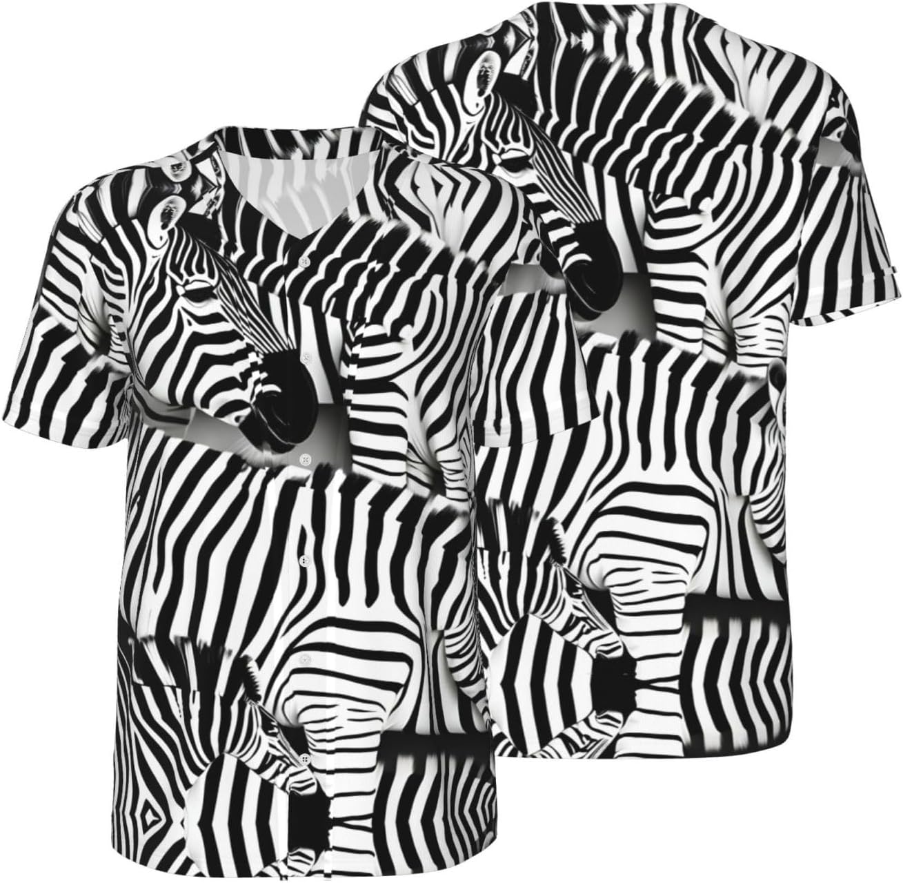 Zebra Stylish Softball Jersey,Personalized and Breathable Baseball Button Down for Men for All Seasons and Occasions