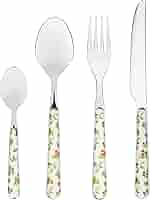 Set 8 Posate THUN Linea Florianne - Acciaio Inox, Design Floreale