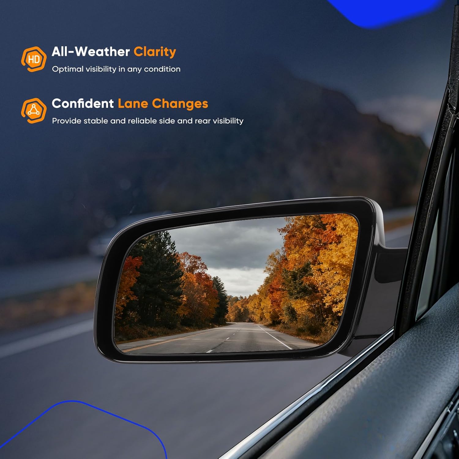 ECCPP Manual Telescopic Towing Mirrors For Chevy/For GMC Trucks (1988-1998) Driver & Passenger Side Replacement