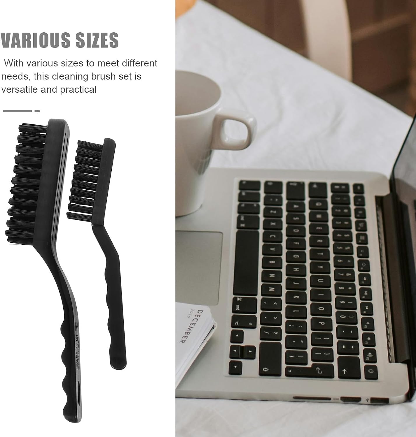 10pcs Anti-Static Brush Set for Keyboard and Laptop Cleaning, Multi-Purpose PCB Dust Removal Brushes with Straight Handles, Static-Free Computer and Electronic Device Cleaning Kit