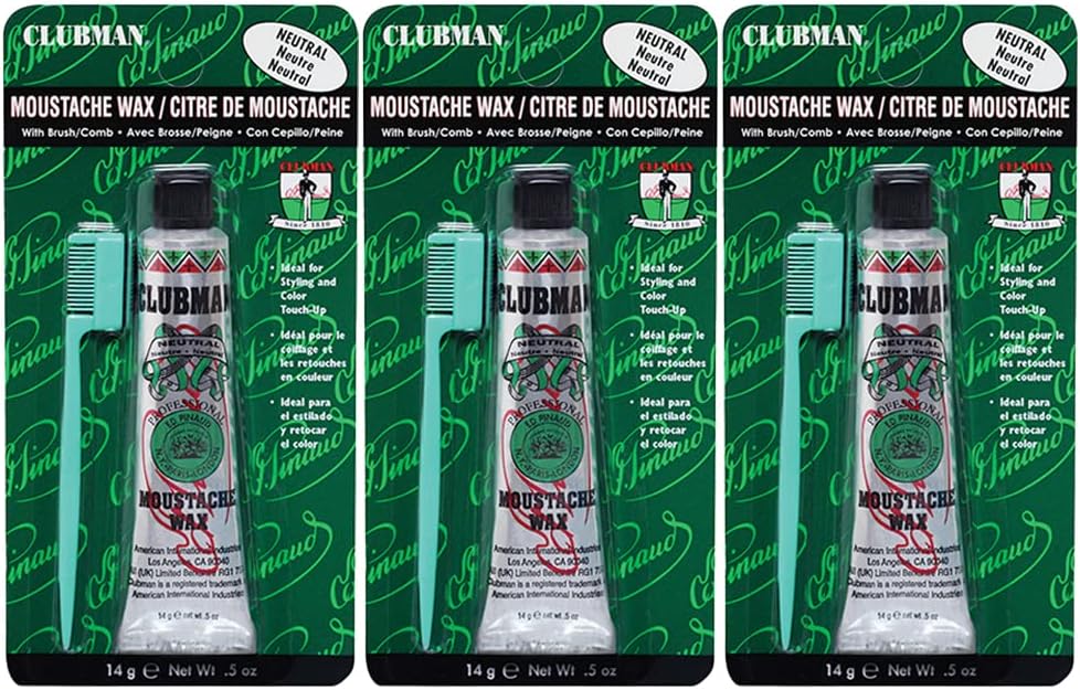 Clubman Mustache Wax Neutral (Pack of 3) Amazon.ca Beauty
