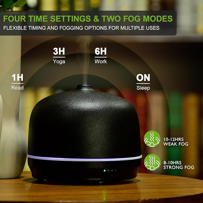 Difusor de Aromas Eléctrico Kakoda 500ml, Cerámico, Negro miniatura 5