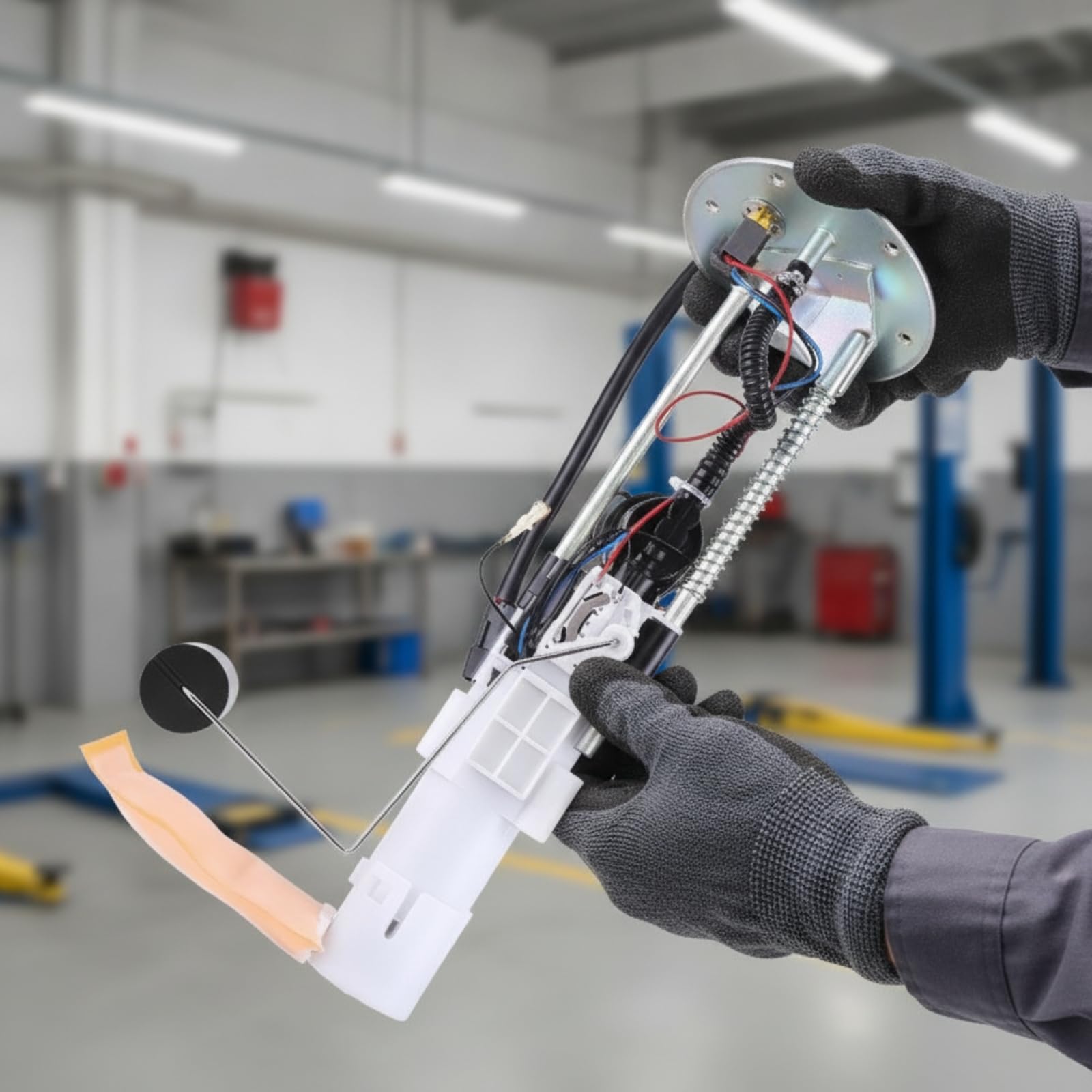 Kraftstoffpumpe Elektrische Benzinpumpe Modul Pumpe Einheit Komplett Modul mit Rundplatte mit mit für Zuverlässigen Motorlauf für Auto Werkstatt Wartung Austausch