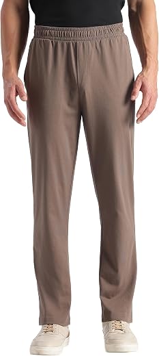Jockey AM49 Men's Super Combed Cotton Rich Slim Fit Trackpants with Side Pockets and Zipper Media Pocket