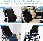 Lombar Support Oreiller pour chaise de bureau Car Lombaire Oreil Lombal Relief Douleur Mémoire Mousse Dos Coussin avec 3D Couverture Mesh Chaise de jeu retour Oreiller Ergonomie dossier repos pour fauteuil roulant
