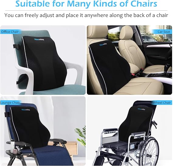 Niceeday Lumbar Support Pillow for Office Chair Car,Gel Lumbar Support Pillow for Office Chair Car