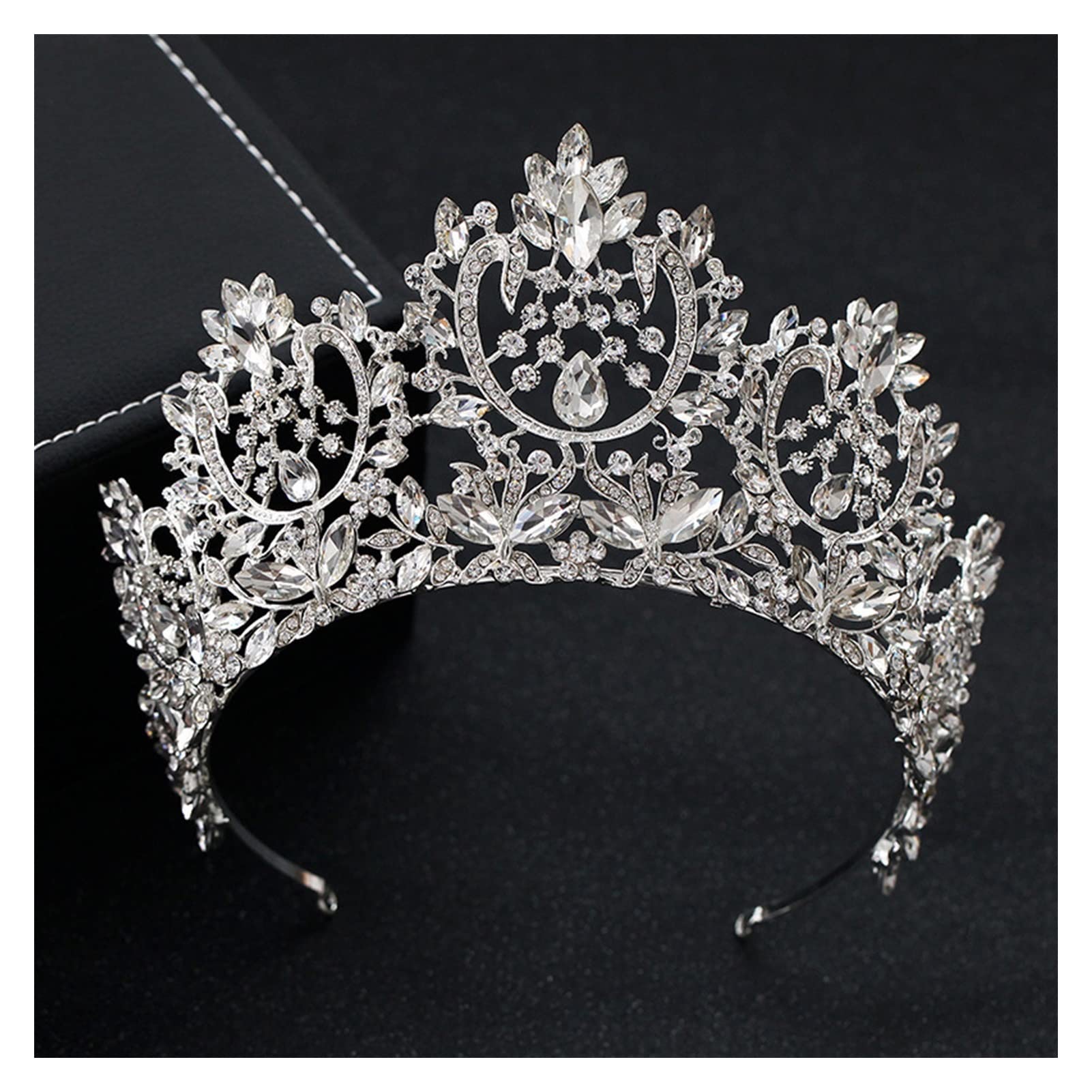 Trjgtas Tiara Nuziale Corona Strass Spettacolo Diadema Accessori per Capelli da Sposa