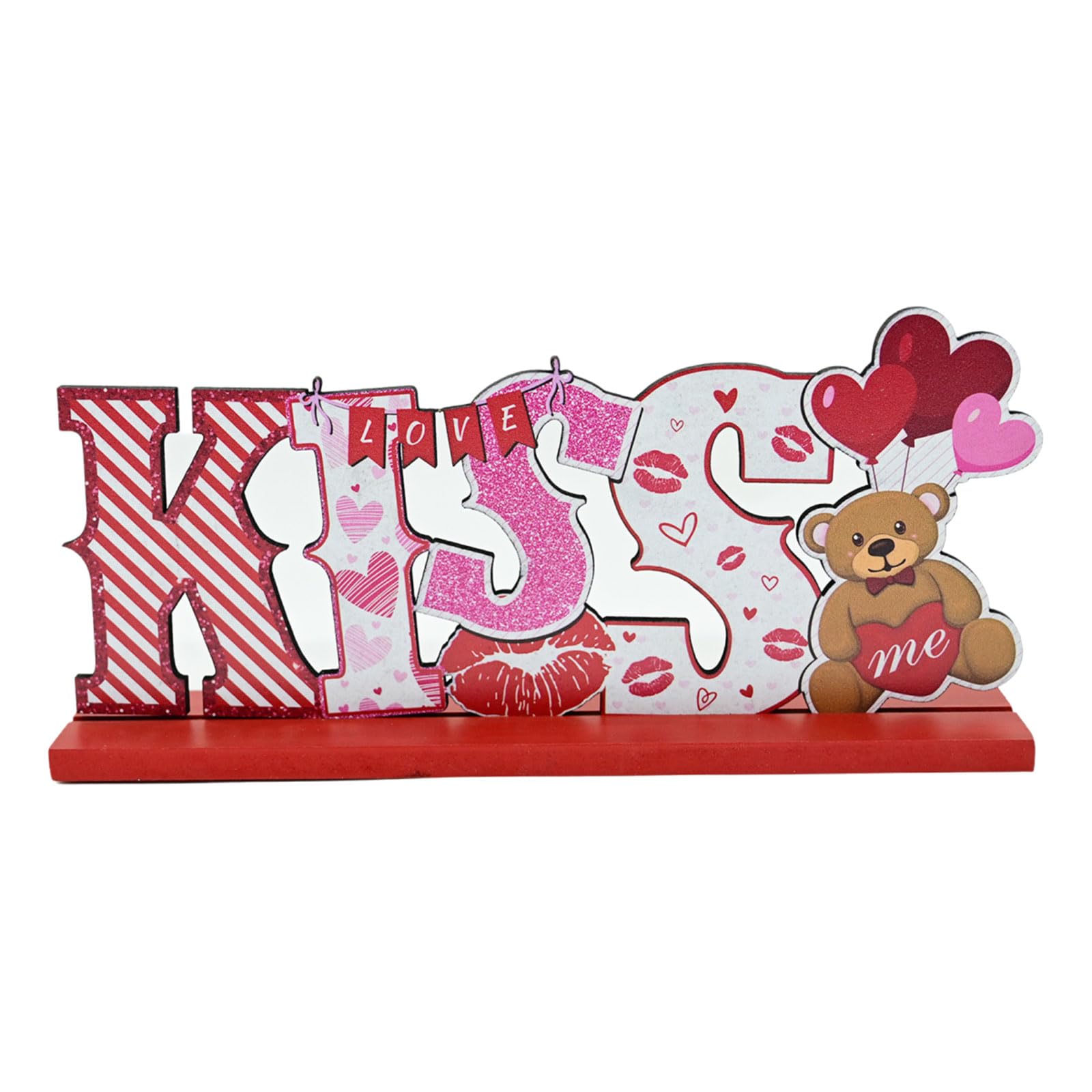 Msioytog D Woo Valentine Ay Gift Tabletop Ornament Cutout Tabletop Ecoration For Bedroom Or Living Room Party Supplies Valentine Ay Woo Decoration