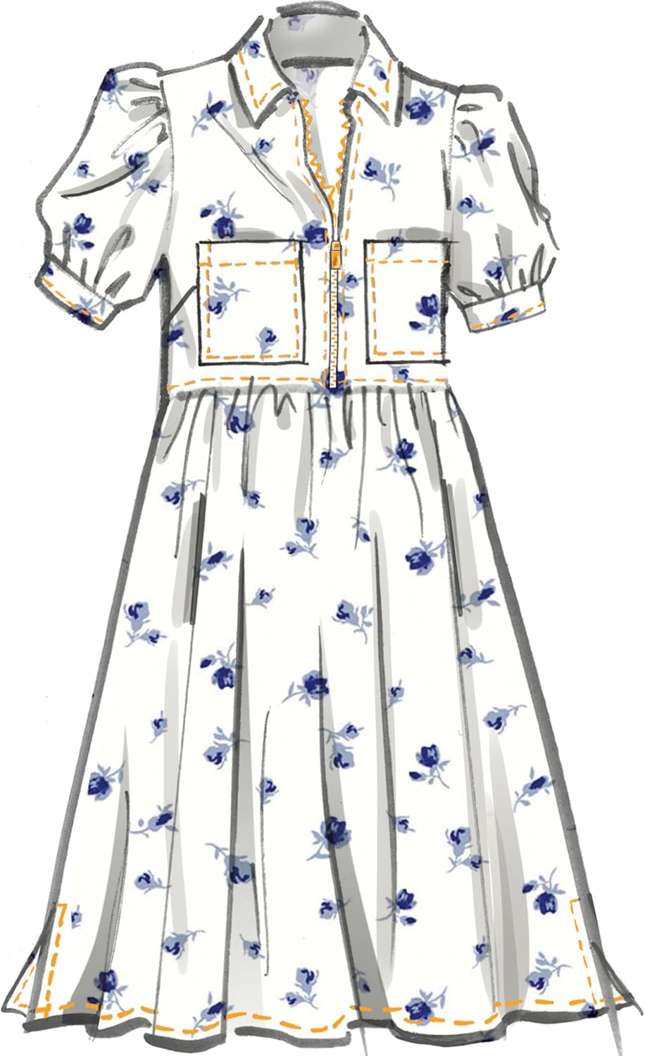 McCall's M8553U5 Misses' Zip Front Dress Sewing Pattern Packet, Design Code M8553, Sizes 16-18-20-22-24