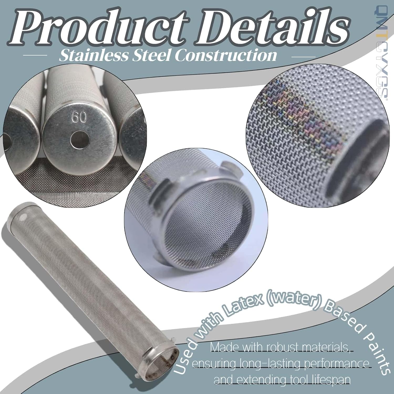 Stainless Steel Replacement Filter (167025-8PK-60Mesh) | Manifold Filter for Graco Airless Sprayer Pumps - Compatible with EH433GT, Ultra 500, Ultra 1000, 490, 695