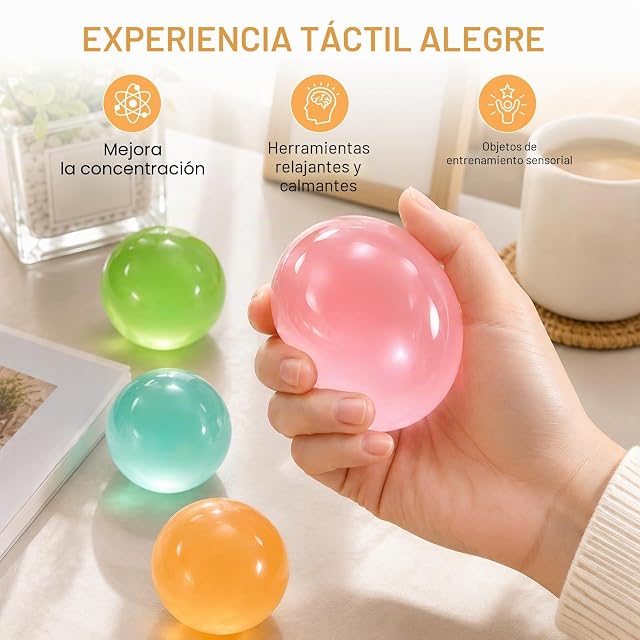 Foto 3 de 7 de 4 Piezas Pelota Antiestrés Hecha a Mano con Aceite de Coco 6 cm