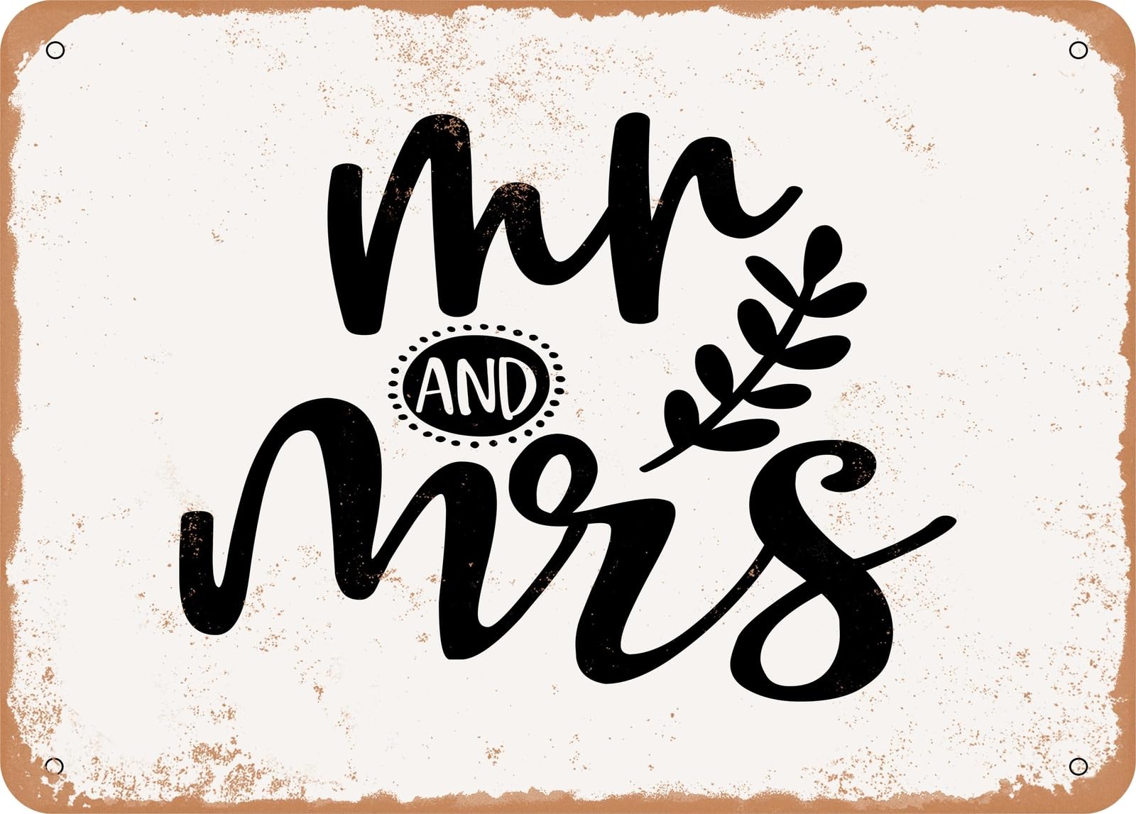 Miaomansenstore Metal Sign - Mr And Mrs - Vintage Look Sign Home Decor