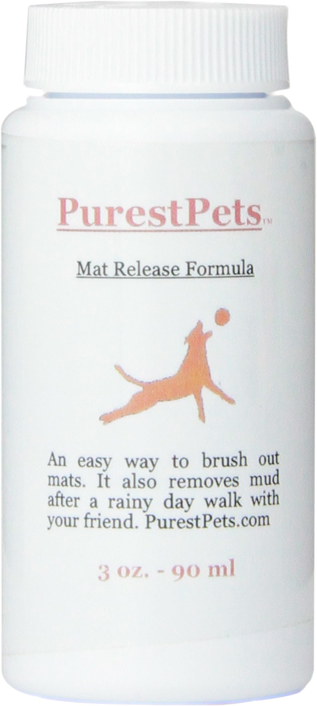 PurestPets Mat Release Formula Grooming Powder for Dog and Cat, 3-Ounce