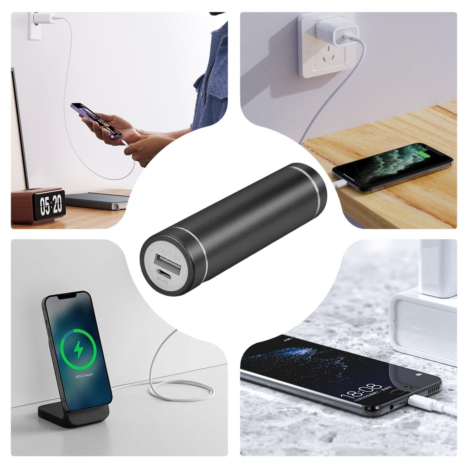 Caja De Banco De Energía Para 6 Pilas 18650 - Cargador Portátil DIY Con USB Y Tipo C, Sin Baterías Incluidas