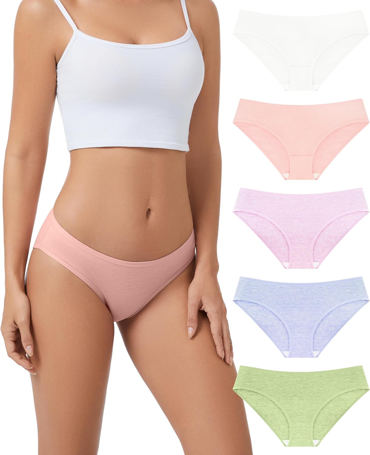 5 Packs Merino Wool Underwear Women, Breathable Soft Wooly Womens Panties Briefs, Moisture Wicking Ladies Bikini