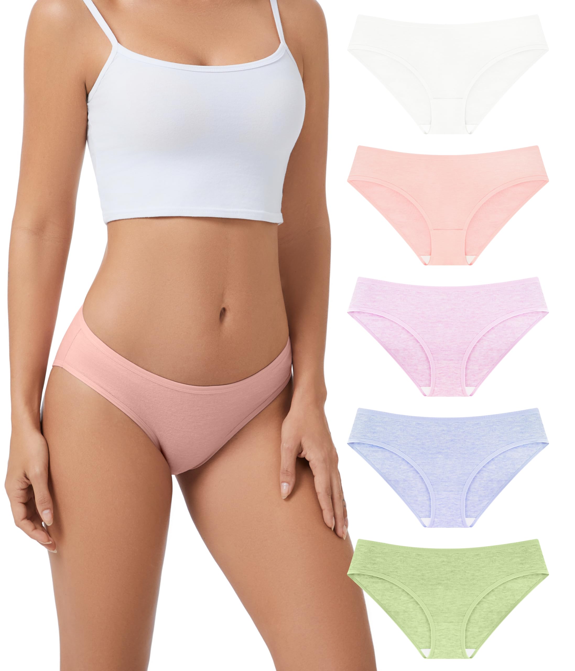 Bobelle Wear 5 Packs Merino Wool Underwear Women, Breathable Soft Wooly Womens Panties Briefs, Moisture Wicking Ladies Bikini