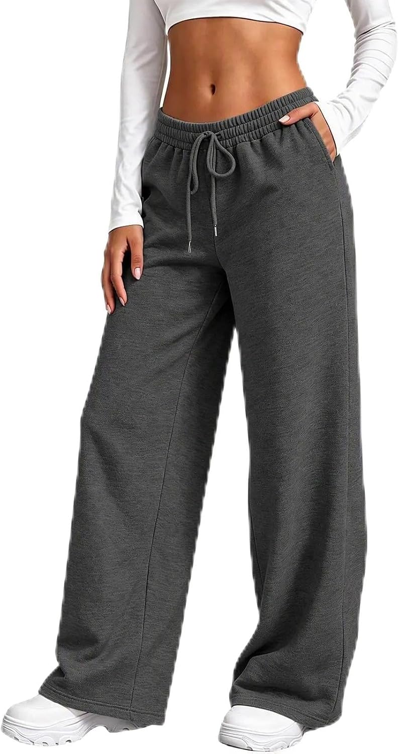 Womens Wide Leg Sweatpants High Waist Baggy Pants Lounge Outfits
