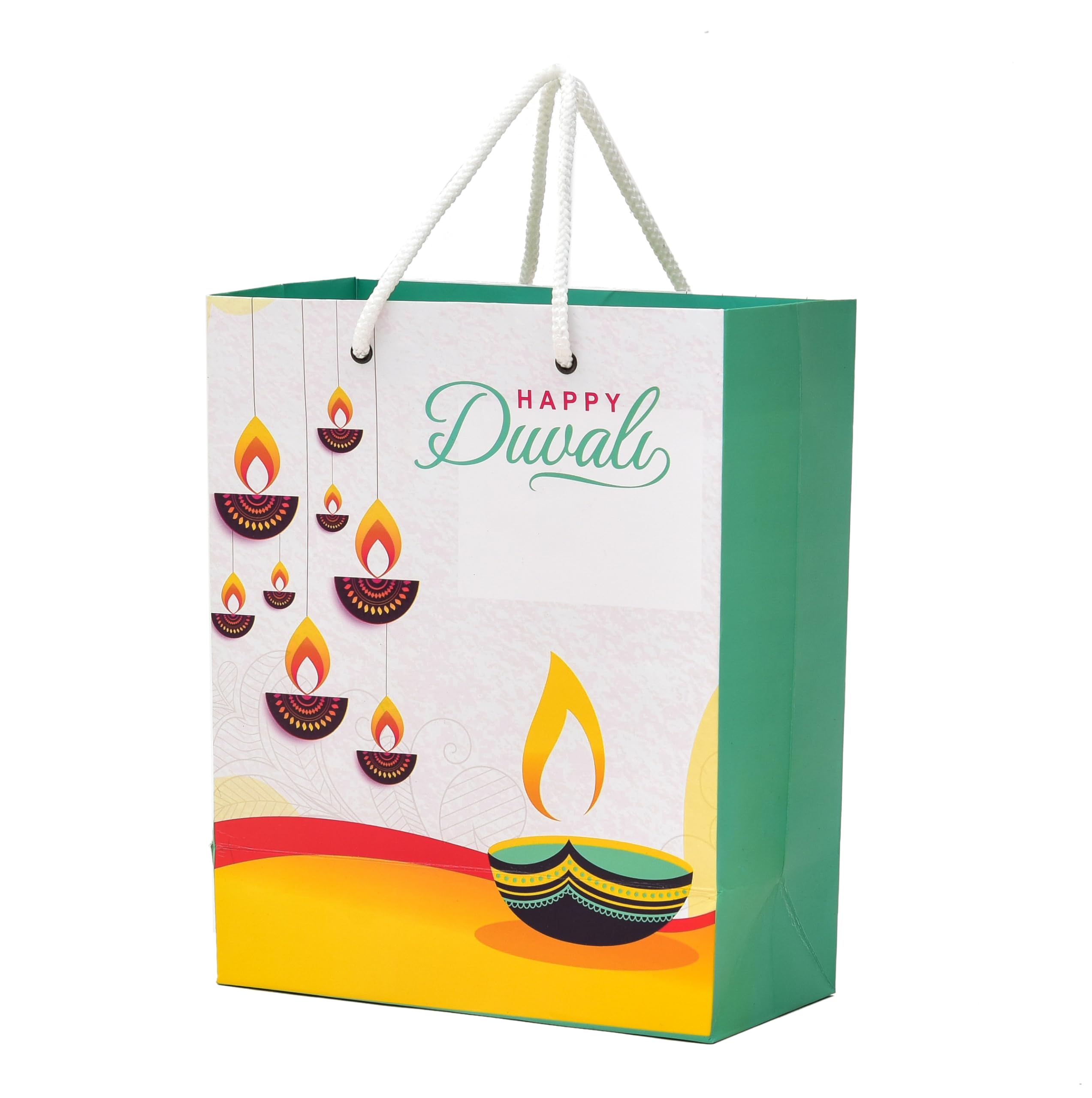 PPJ ® - HAPPY DIWALI (9 DIYAS GREEN) - PAPER CARRY BAG (30 PCS), 10 Inch X 8 Inch X 4 Inch for DIWALI RETURN GIFTS/DIWALI PAPER BAGS (Pack of 30) (B0DFMN29H8) Amazon Price History, Amazon Price Tracker