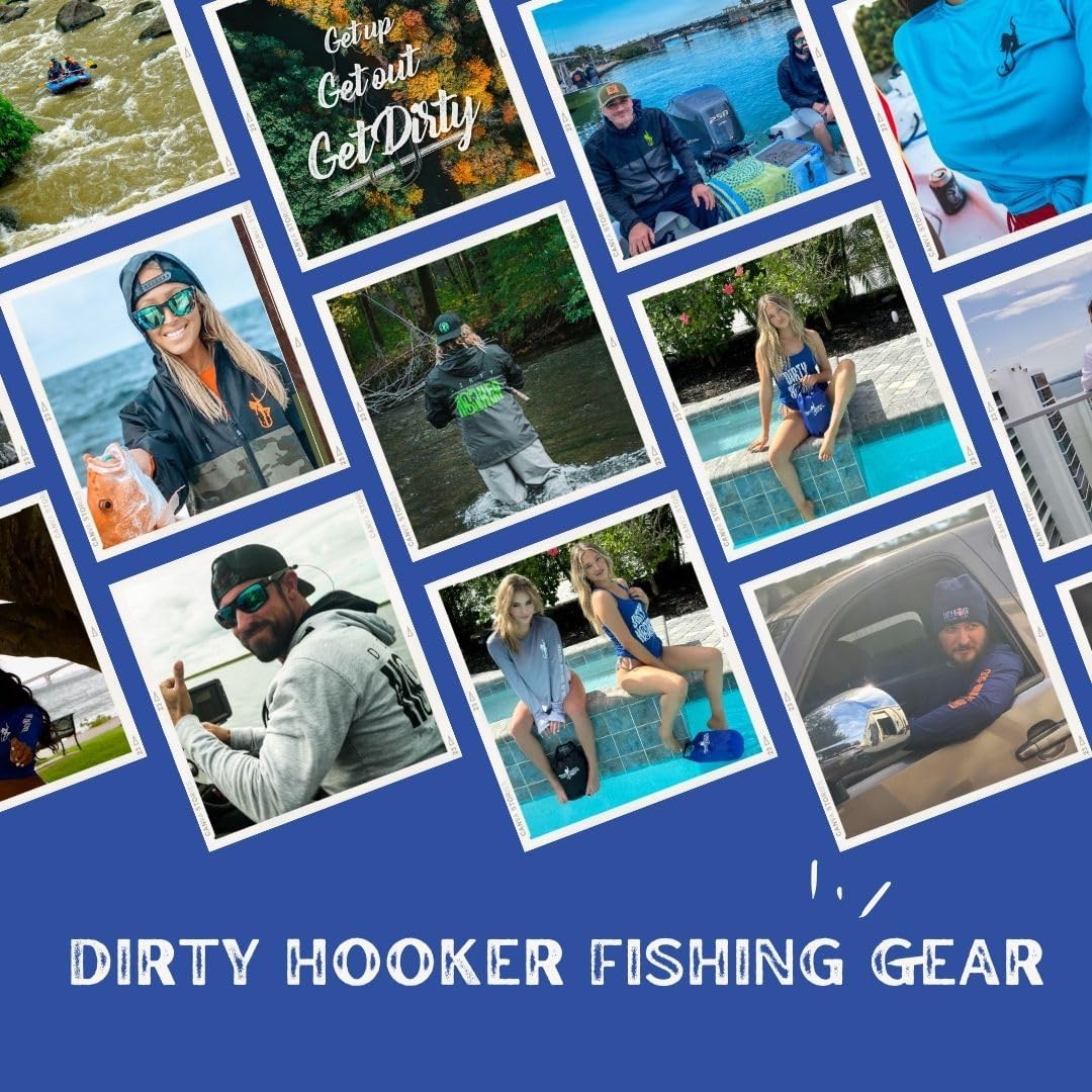 Dirty Hooker Fishing Gear Waterproof Dry Bag 5L – Waterproof Storage Bag for Kayaking, Beach, Rafting, Boating, Fishing – Waterproof Backpack - Fishing Accessories for Men and Women (Blue)