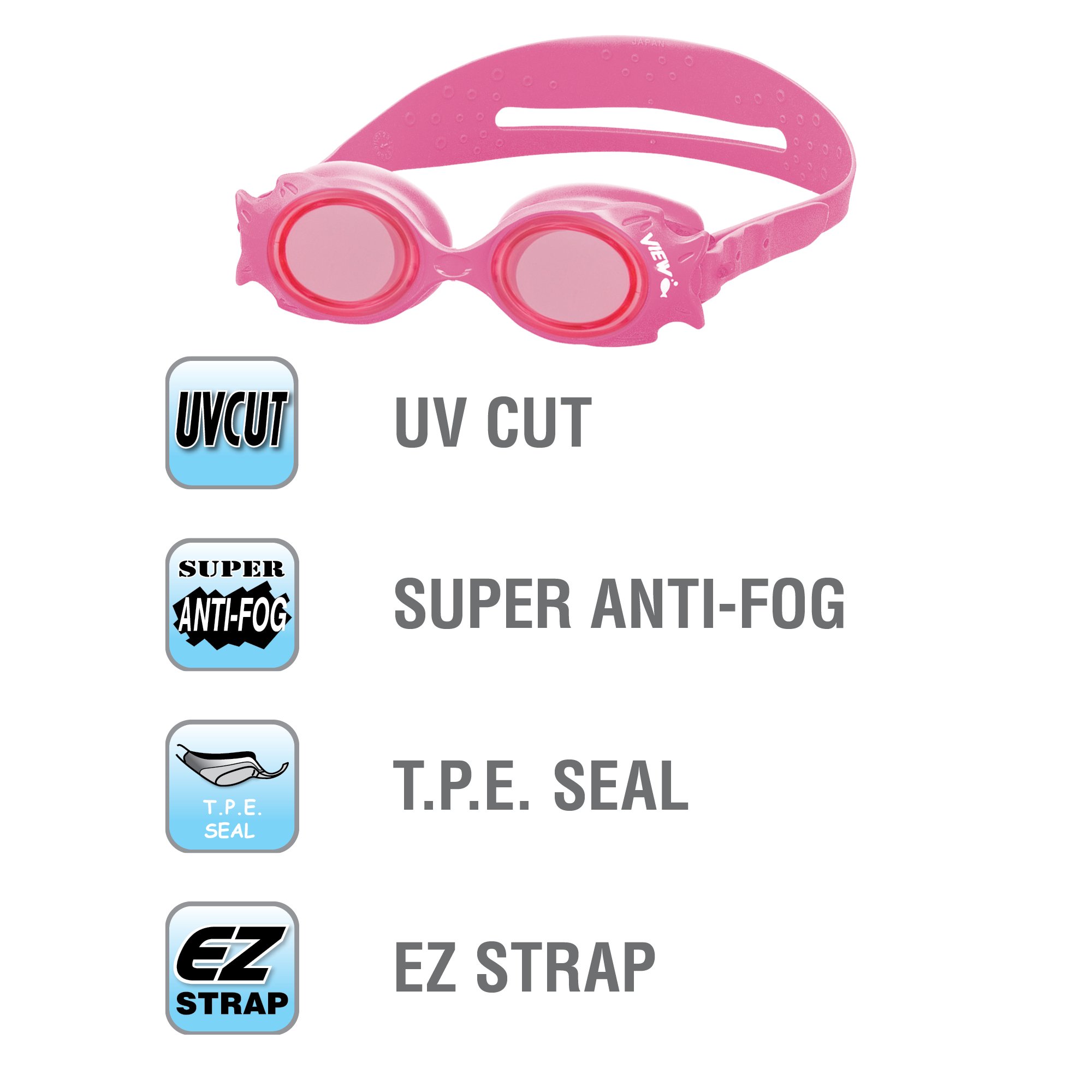 VIEW Swimming Gear Junior Guppy Goggle, Pink