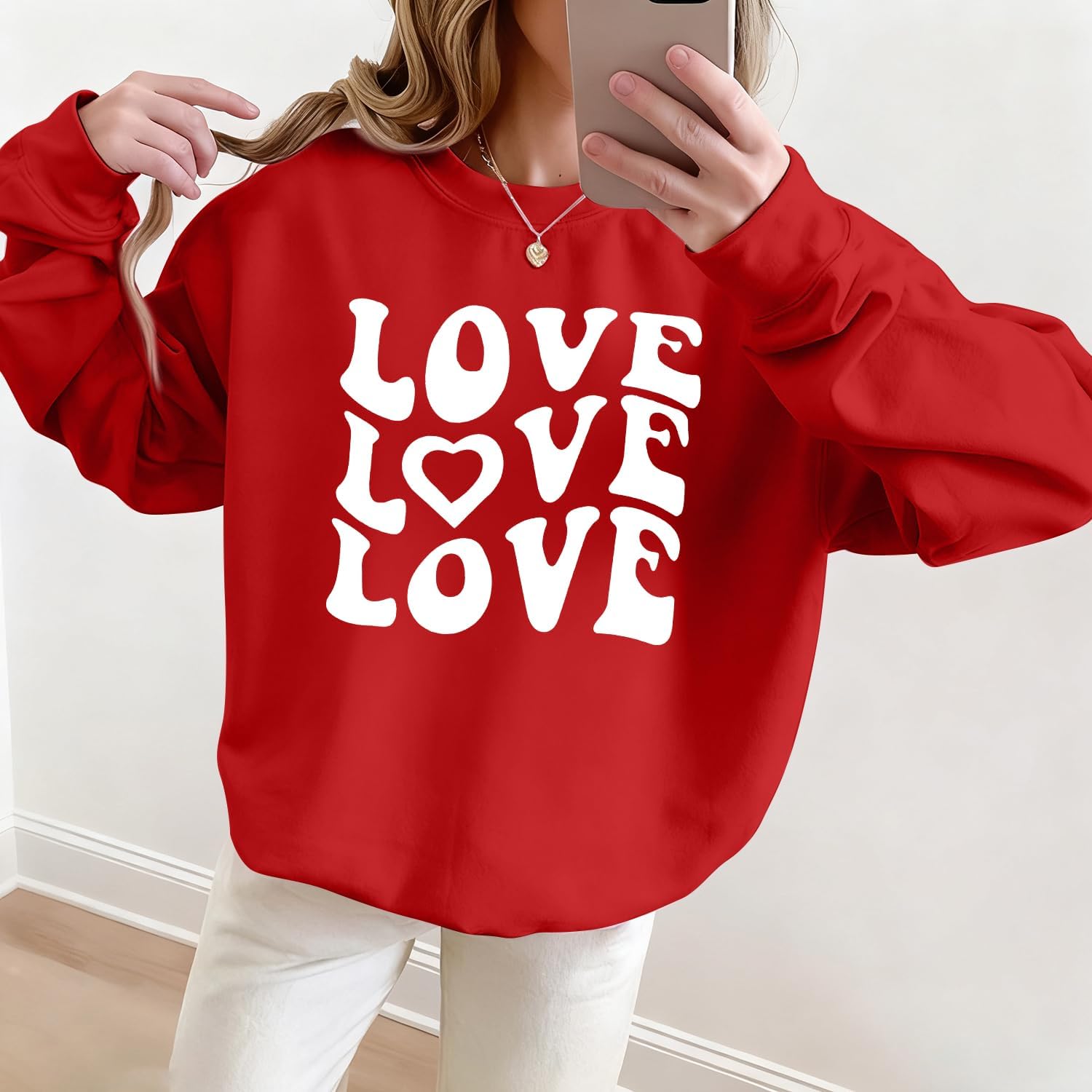 LUKYCILD Valentines Sweatshirts for Women Teacher Valentines Day Shirt Cute Sweet Hearts Grahic Pullover Tops - Image 6