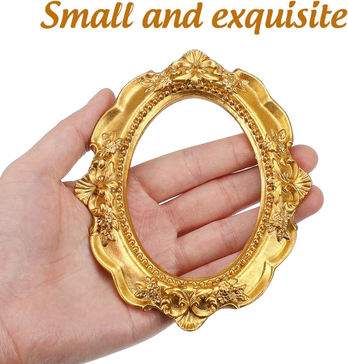 Garneck 5pcs Mini Gold Picture Frames Small Vintage Style Photo Frames Creative Desktop Adornments for Photography Props Home Decor Jewelry Display Photo Props