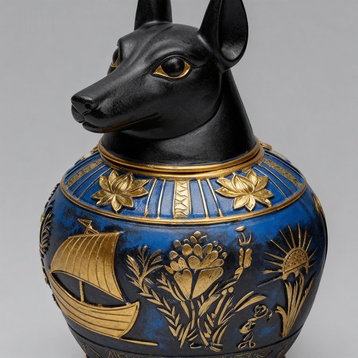 犬の骨壺 - エジプト樹脂スピリチュアル | ペット火葬ボックス - 思い出 家 喪失 悲しみを称える 棚 デスク 大切な思い出を大