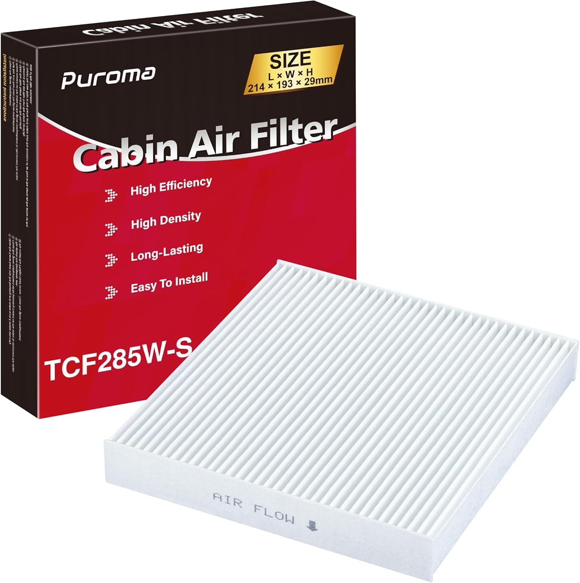 Puroma 1 Cabin Air Filter Multi-Layer for CP285 CF10285 Toyota Lexus Subaru | For Camry RAV4 Highlander Corolla 4Runner Tundra Scion Prius, Easy Install, Odor Removal, High Airflow Capacity, Long-lasting