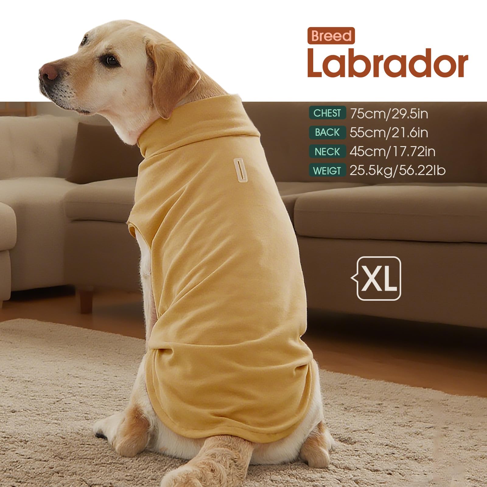 Kuoser Dog Sweater Brown S, Warm Fleece Dogs Jumper Elastic Soft Vest Pullover Clothes for Small Puppy - Image 4
