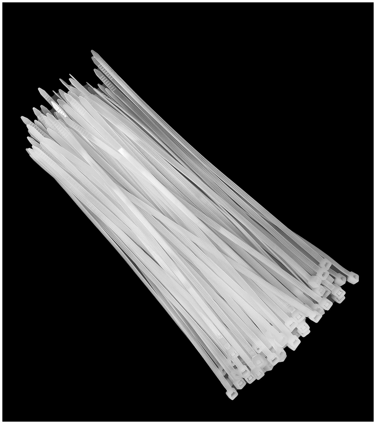 Menylon White Cable Ties 100 Pack,250mm×4mm Zip Ties Clear with 40lbs Tensile Strength,Nylon Self Locking Wire Ties Wraps for Home,Office,Garden