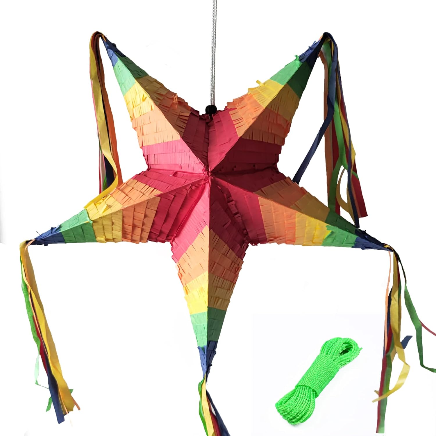 Piñata mexicaine Piñata colorée en forme d'étoile Décoration de fête Piñata pliable de 53