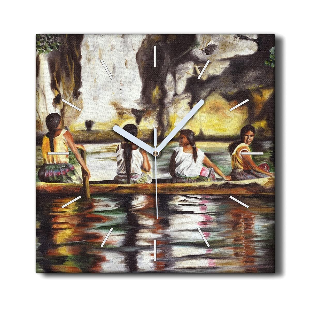 Horloge sur Toile de Qualité Coloray 30x30cm Décoration Murale