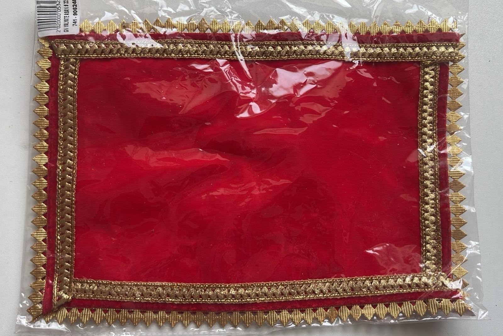 Red Pooja Aasan for Mandir, 18 x 25 cm,