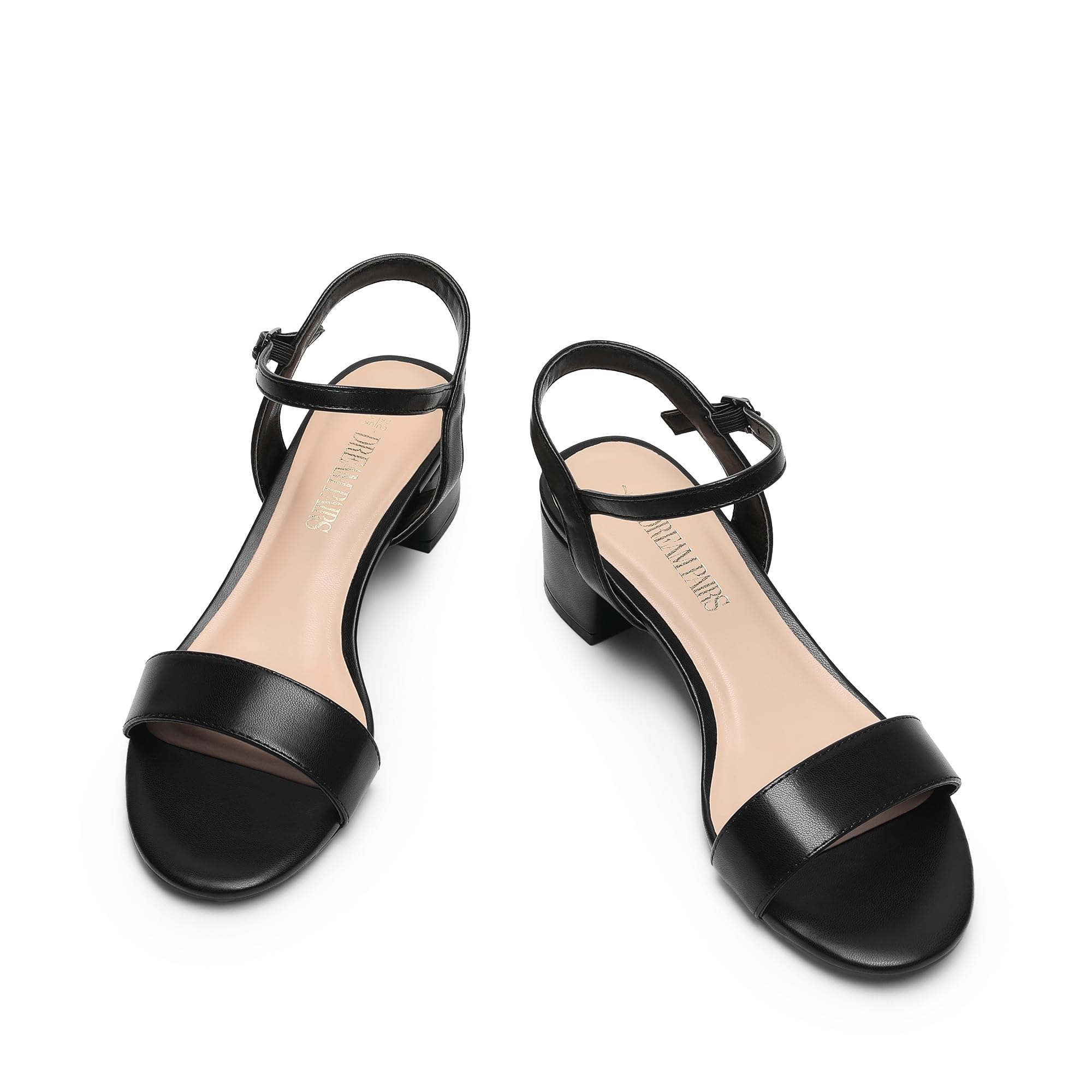 DREAM PAIRS Sandali da donna con tacco basso, punta aperta, cinturino alla caviglia, tacco grosso, ideali per feste, matrimoni, feste