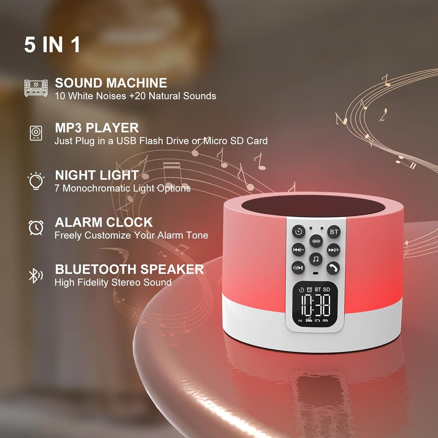 AFEXOA Night Light Bluetooth Speaker - Image 2