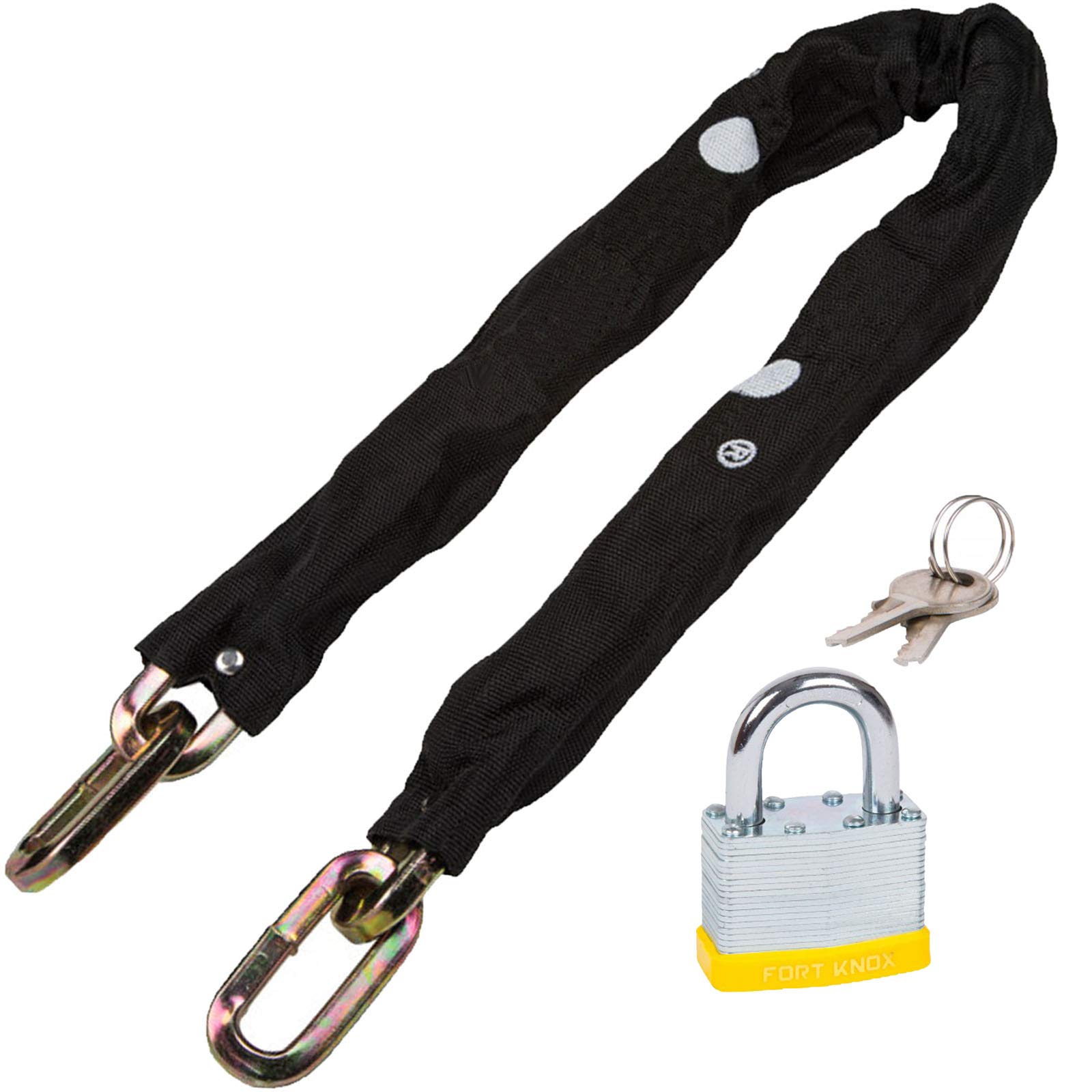 B&Q -  Heavy Duty Hardened Steel Security Chain With Nylon Cover & Padlock (8mm X 3Ft)