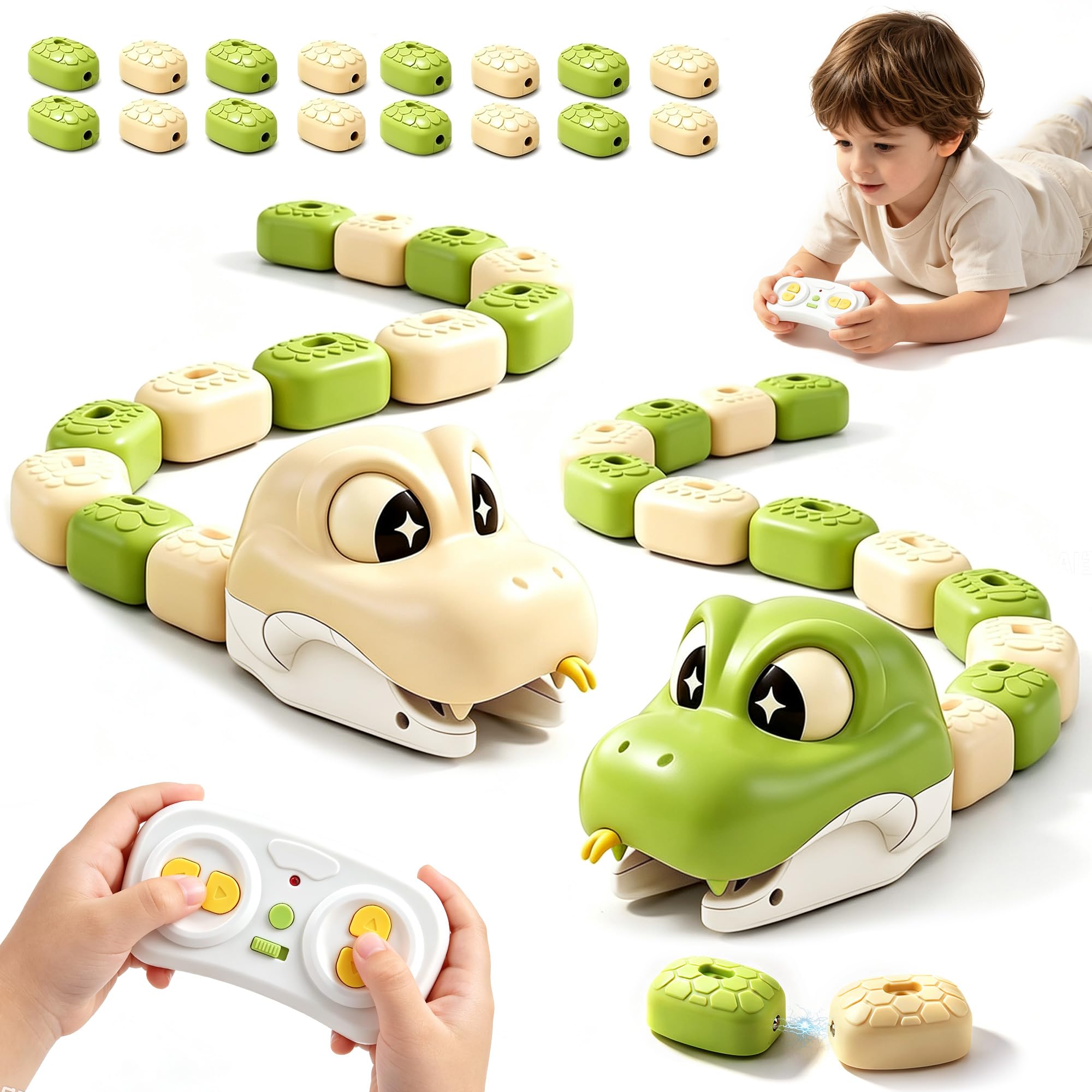 Yizemay Magnetic Snake Game Toy, Remote Control Snake Frenzy Game
