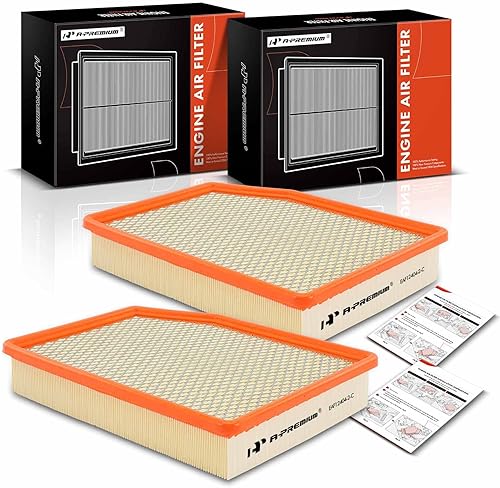 A-Premium Filtro de aire de motor de 2 piezas compatible con Cadillac Escalade ESV y Chevrolet Silverado 1500, Suburban, Tahoe y GMC Sierra 1500,