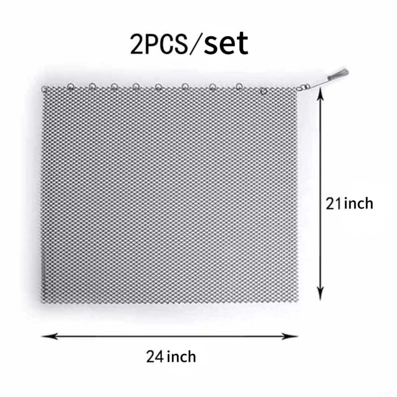 FACAIIO Set di 2 paravento per camino, catena di protezione contro le scintille, per paravento del camino, con manico, 61 x 53 cm