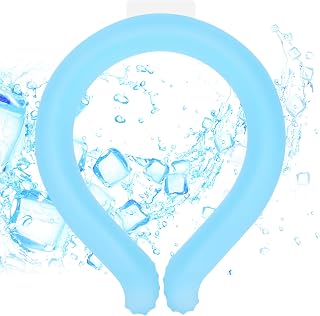Maginno Neck Cooler, Wearable Cooling Tube Cool Neck Wraps for Extremely Hot Weather & Summer Heat, Hands Free Cold Ice Pack Gel for Outdoor Workers, Sports, Relief for Hot Flashes or Fever (Blue)