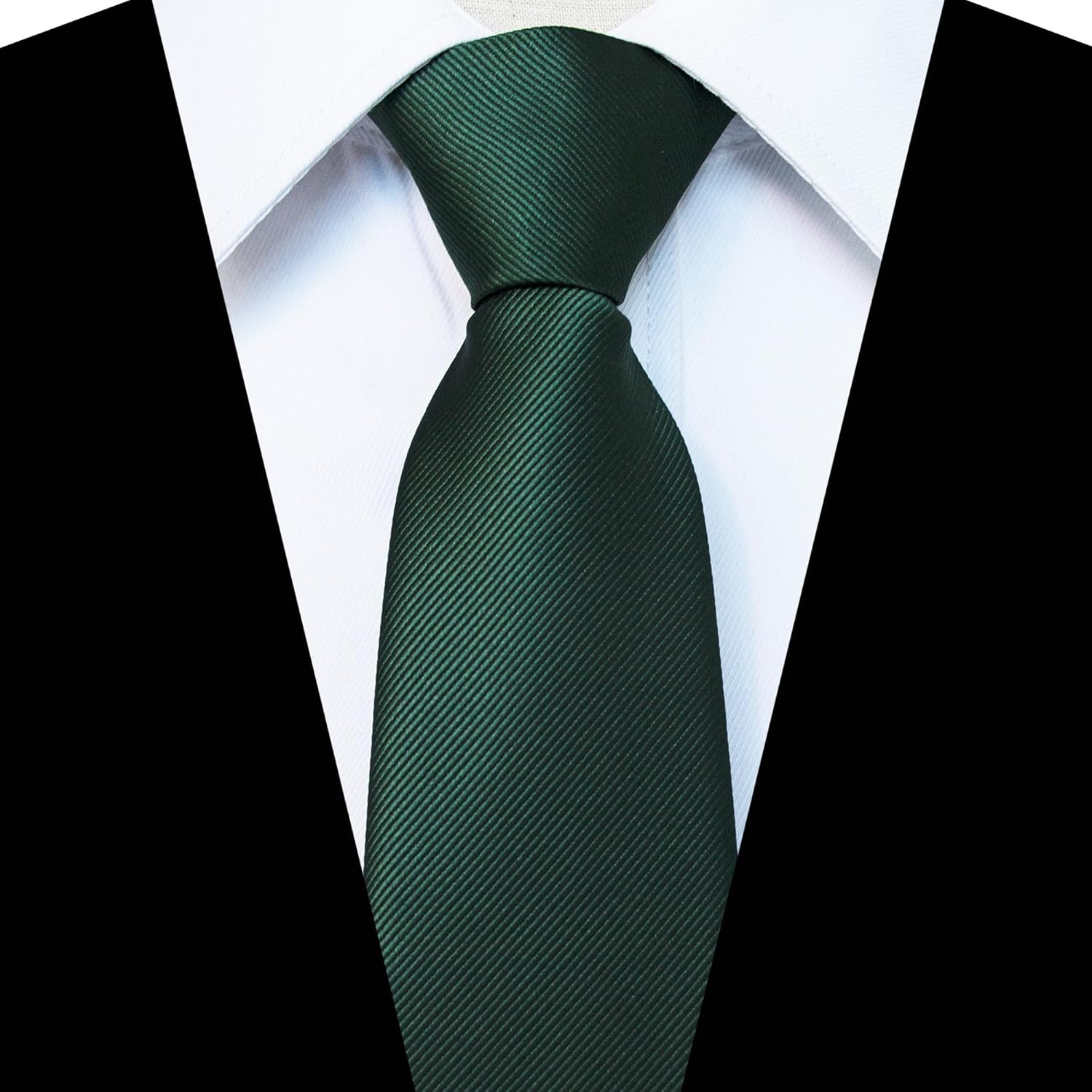 JEMYGINS 3.15“ Solid Color Pre-tied Tie and Pocket Square Set Adjustable Zipper Necktie for Business and Wedding(8cm) - Image 3