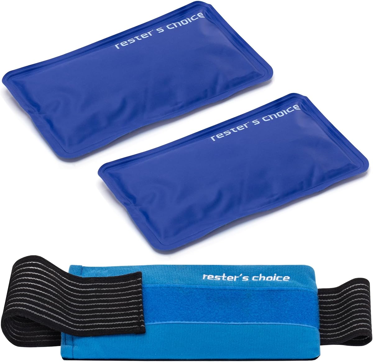 2 Soft Gel Ice Packs for Injuries Reusable with Extra Comfy Adjustable Cold Pack Wrap, Flexible Hot and Cold Compress