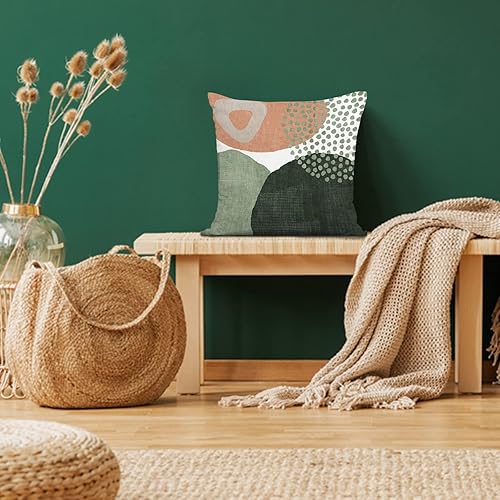 Miniatura 2 de Jartinle Juego de 4 fundas de almohada modernas de mediados de siglo de 18 x 18 pulgadas, fundas de almohada geométricas bohemias para sofá al aire